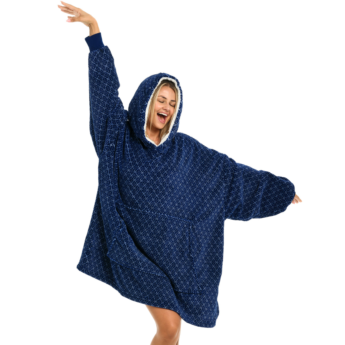 Adult Wearable Blanket Hoodie, Blanket with Sleeves for Men & Women, Big Hoodie, Hooded Blanket in Stripe
