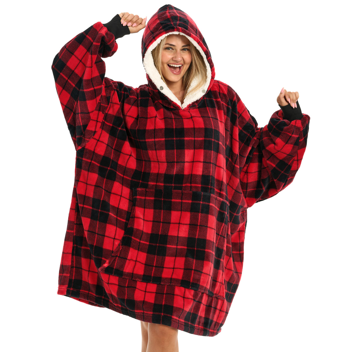 Adult Wearable Blanket Hoodie, Blanket with Sleeves for Men & Women, Big Hoodie, Hooded Blanket in Stripe