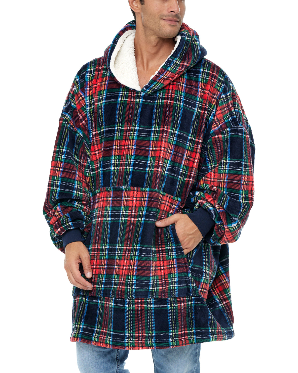 Adult Wearable Blanket Hoodie, Blanket with Sleeves for Men & Women, Big Hoodie, Hooded Blanket in Stripe