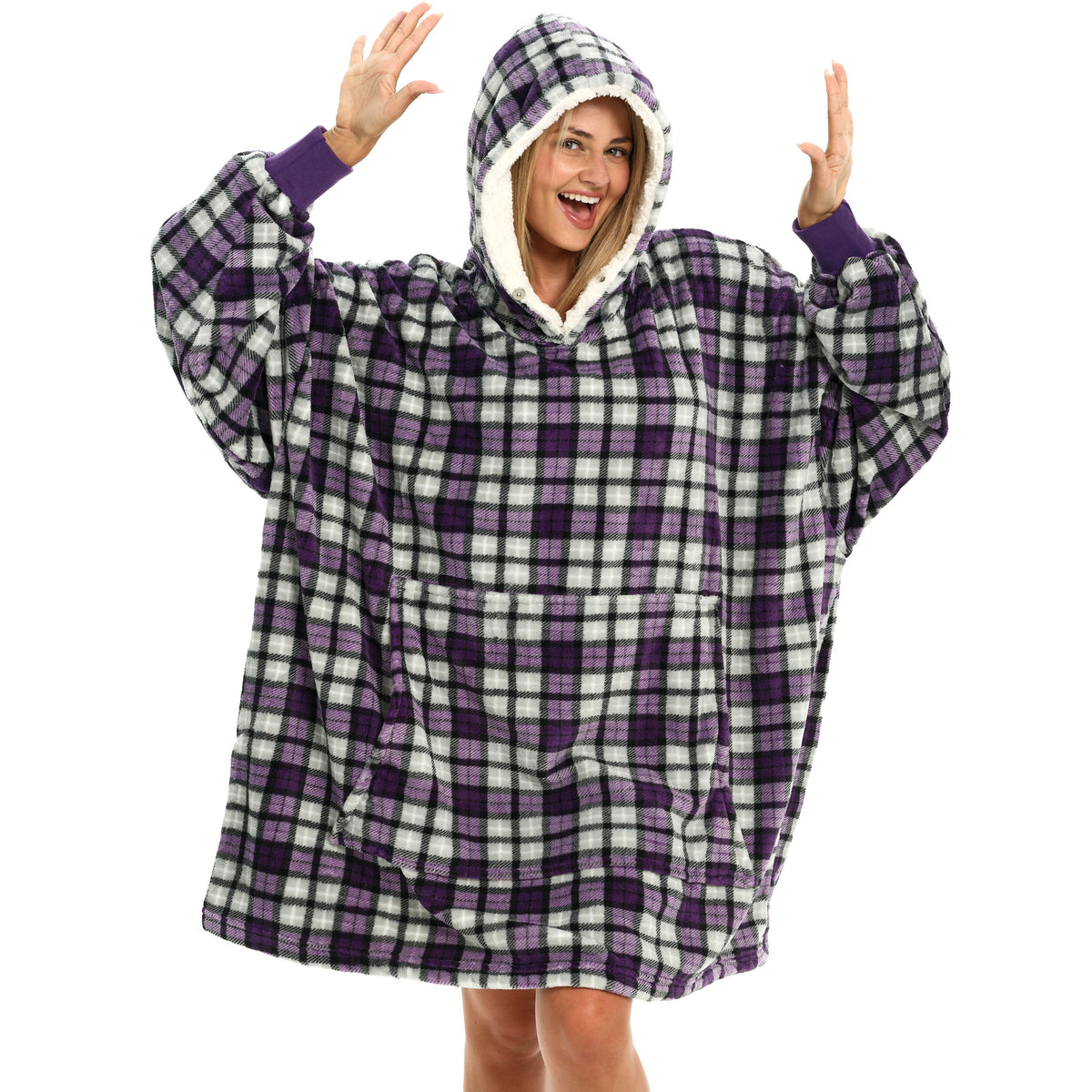 Adult Wearable Blanket Hoodie, Blanket with Sleeves for Men & Women, Big Hoodie, Hooded Blanket in Stripe