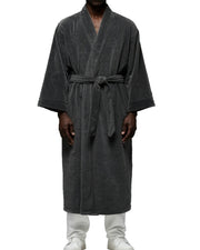 Mens Graphite Gray Kimono Robe, Japanese Robe for Men