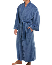 Mens Faded Blue Kimono Robe, Japanese Robe for Men