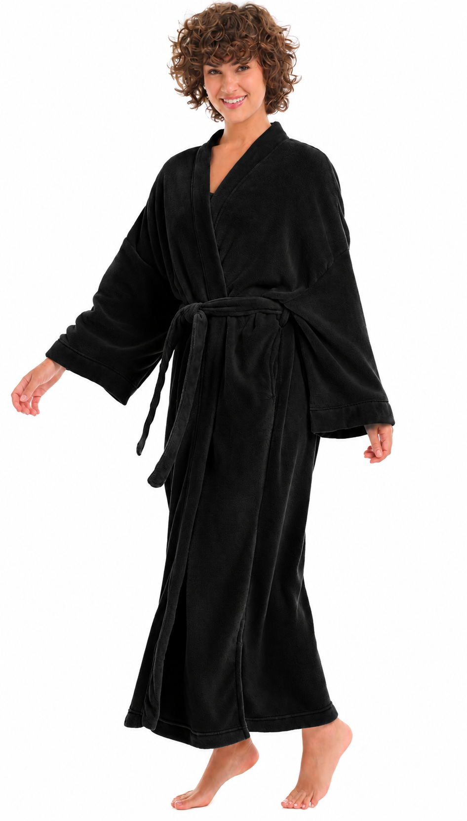 Womens Black Kimono Robe, Robe for Women