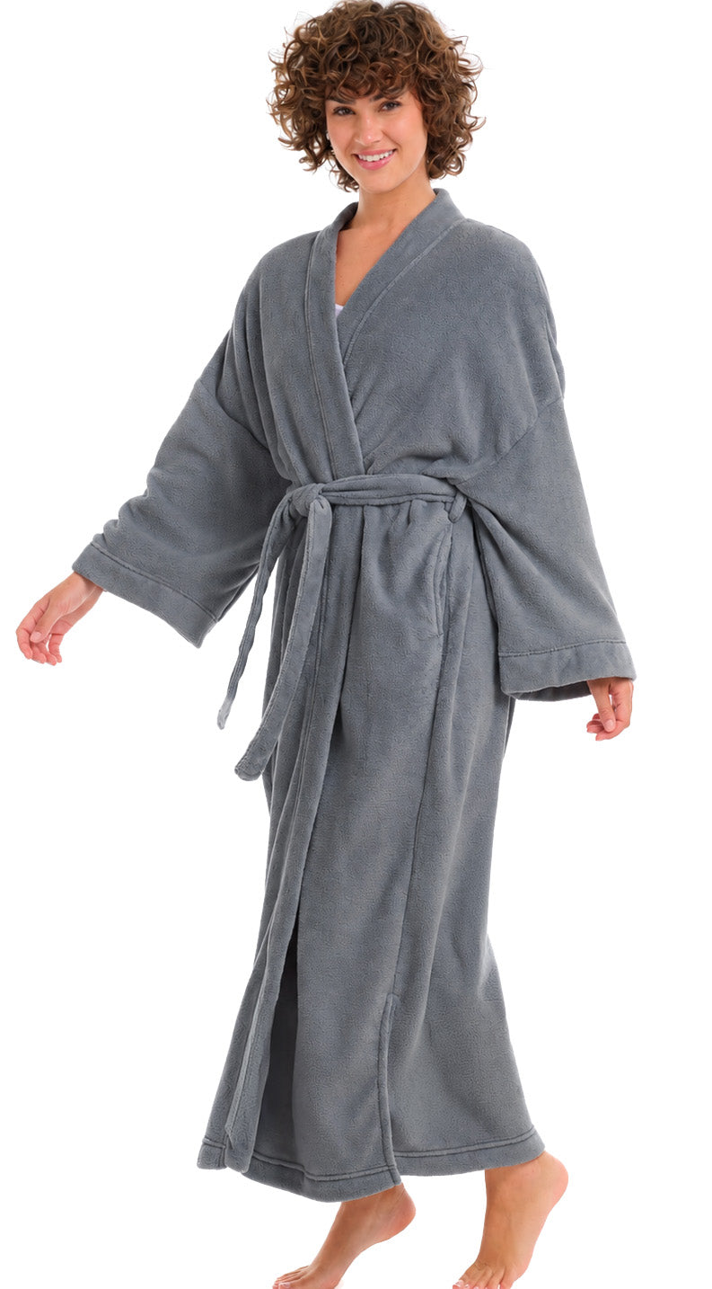 Womens Steel Gray Kimono Robe, Robe for Women