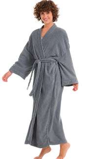 Womens Steel Gray Kimono Robe, Robe for Women