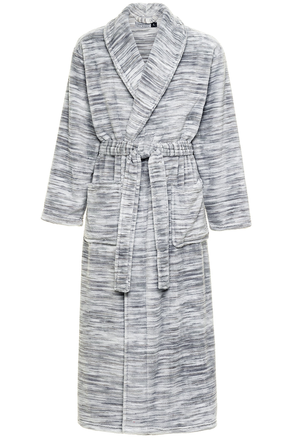 Men's Light Heathered Gray Ultra Plush Fleece Robe, Big and Tall Winter Bathrobe