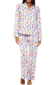Womens Macaw Parrots Long Sleeve Knit Pajamas