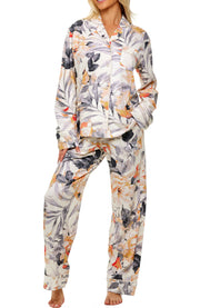 Womens Tropical Long Sleeve Knit Pajamas