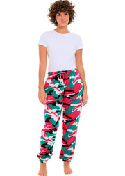 Christmas Camouflage Polar Fleece Pajama Pants for Women, Joggers, Sweatpants, PJ Bottoms