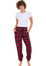 Christmas Plaid Polar Fleece Pajama Pants for Women, Joggers, Sweatpants, PJ Bottoms