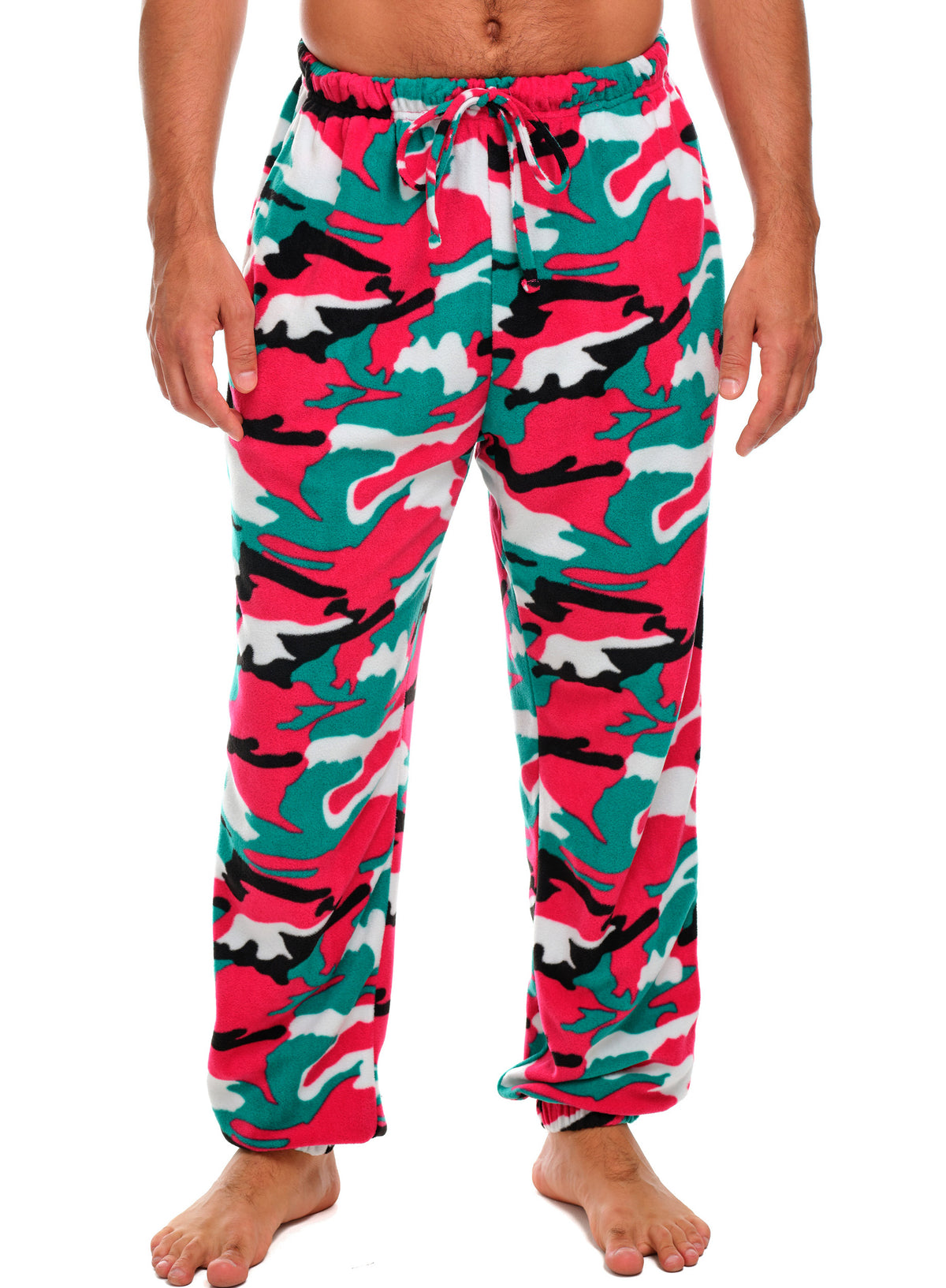 Christmas Camouflage Polar Fleece Pajama Pants for Men, Joggers, Sweatpants, PJ Bottoms