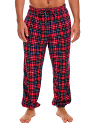 Christmas Plaid Polar Fleece Pajama Pants for Men, Joggers, Sweatpants, PJ Bottoms