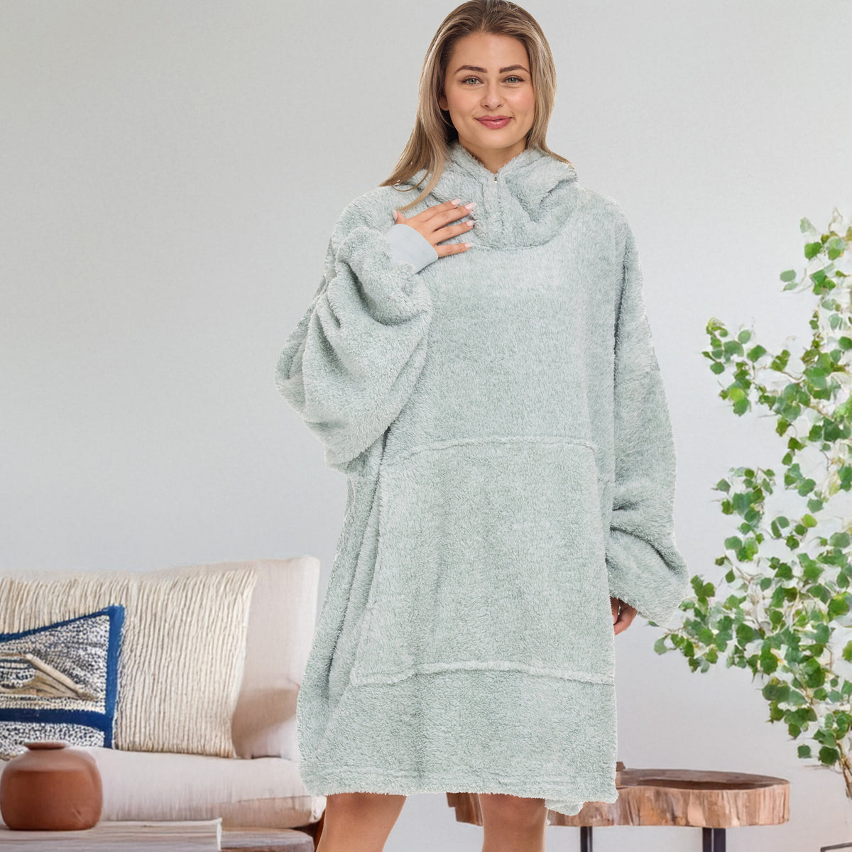 Adult Wearable Blanket Hoodie, Blanket with Sleeves for Men & Women, Big Hoodie, Hooded Blanket in Stripe