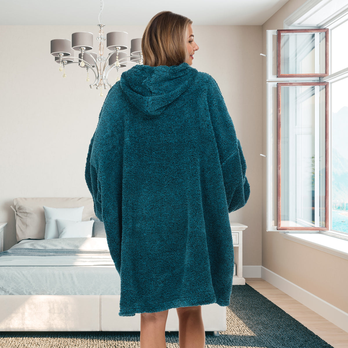 Adult Wearable Blanket Hoodie, Blanket with Sleeves for Men & Women, Big Hoodie, Hooded Blanket in Stripe