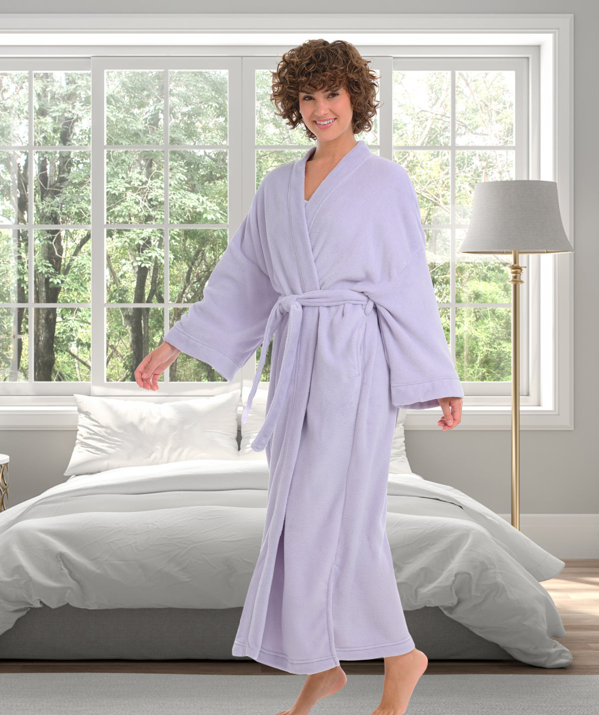 Womens Muted Lavender Kimono Robe, Robe for Women