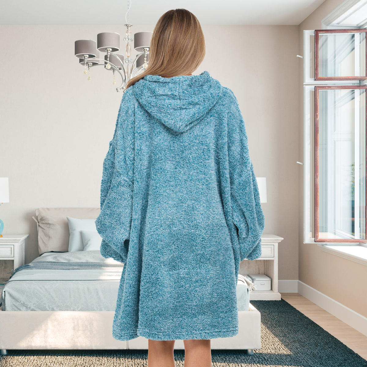 Adult Wearable Blanket Hoodie, Blanket with Sleeves for Men & Women, Big Hoodie, Hooded Blanket in Stripe