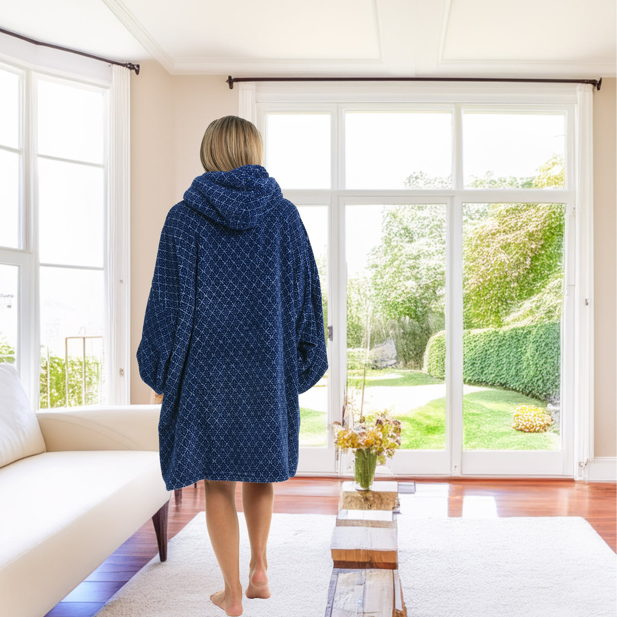 Adult Wearable Blanket Hoodie, Blanket with Sleeves for Men & Women, Big Hoodie, Hooded Blanket in Stripe