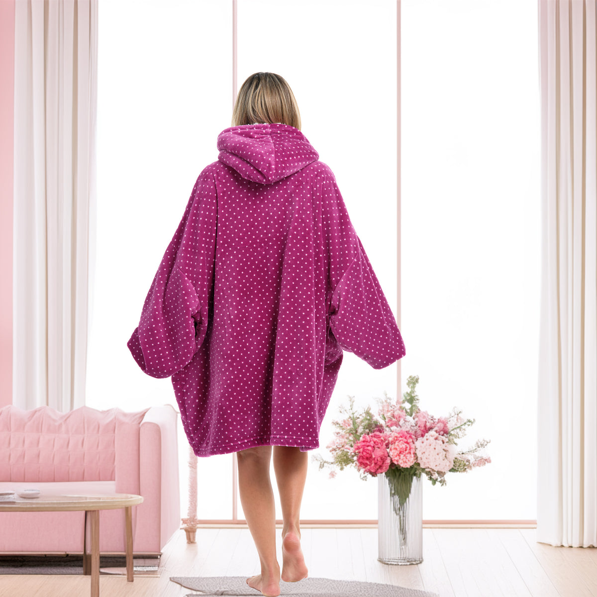 Adult Wearable Blanket Hoodie, Blanket with Sleeves for Men & Women, Big Hoodie, Hooded Blanket in Stripe