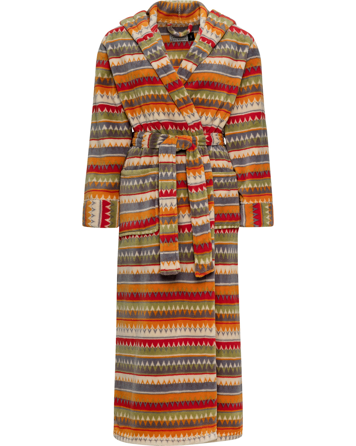 Aztec Inpsired Sunrise Plush Fleece Robe for Women, Long Hooded Bathrobe with Hood, Plus Size