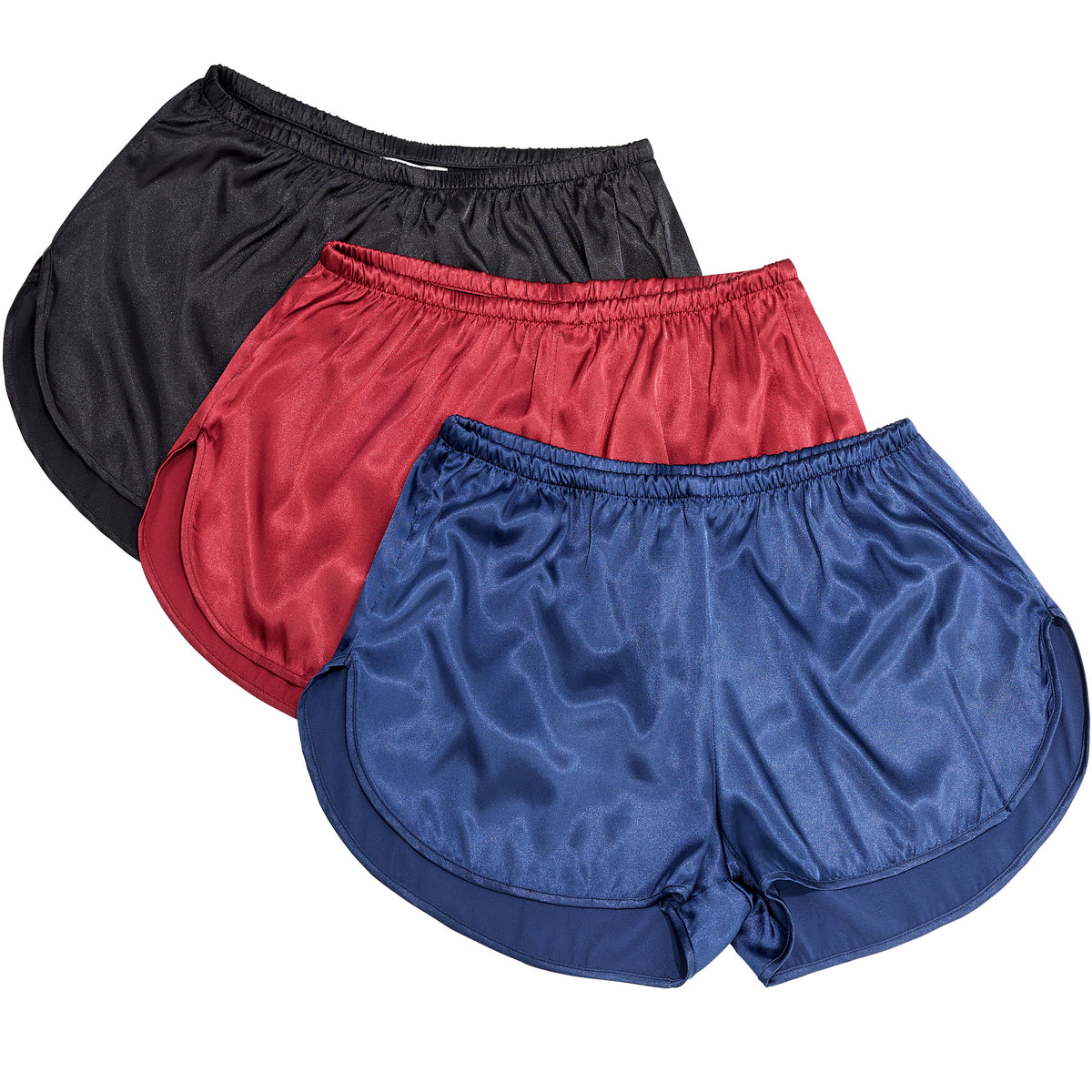 ADR Lady Boxers with Pockets, Pack of 3 Women's Satin Boxers with  Drawstring, Sleep Shorts Dusty Pink, Dusty Blue, Twilight Large