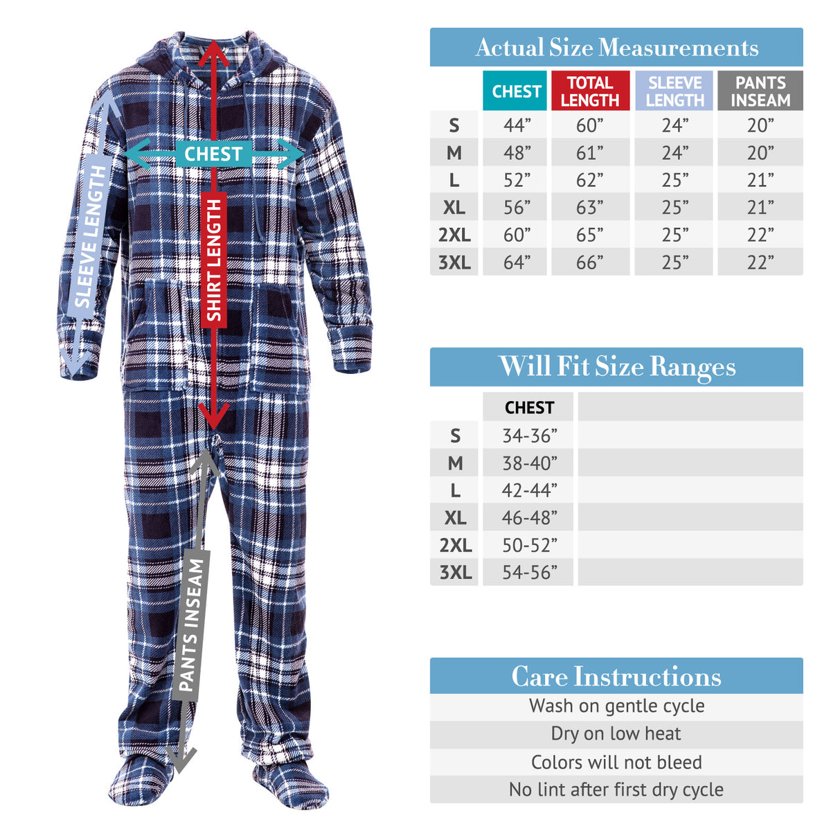 Women's Santa Hooded Footed Pajamas, Plush Adult Onesie, Winter PJs with Hood