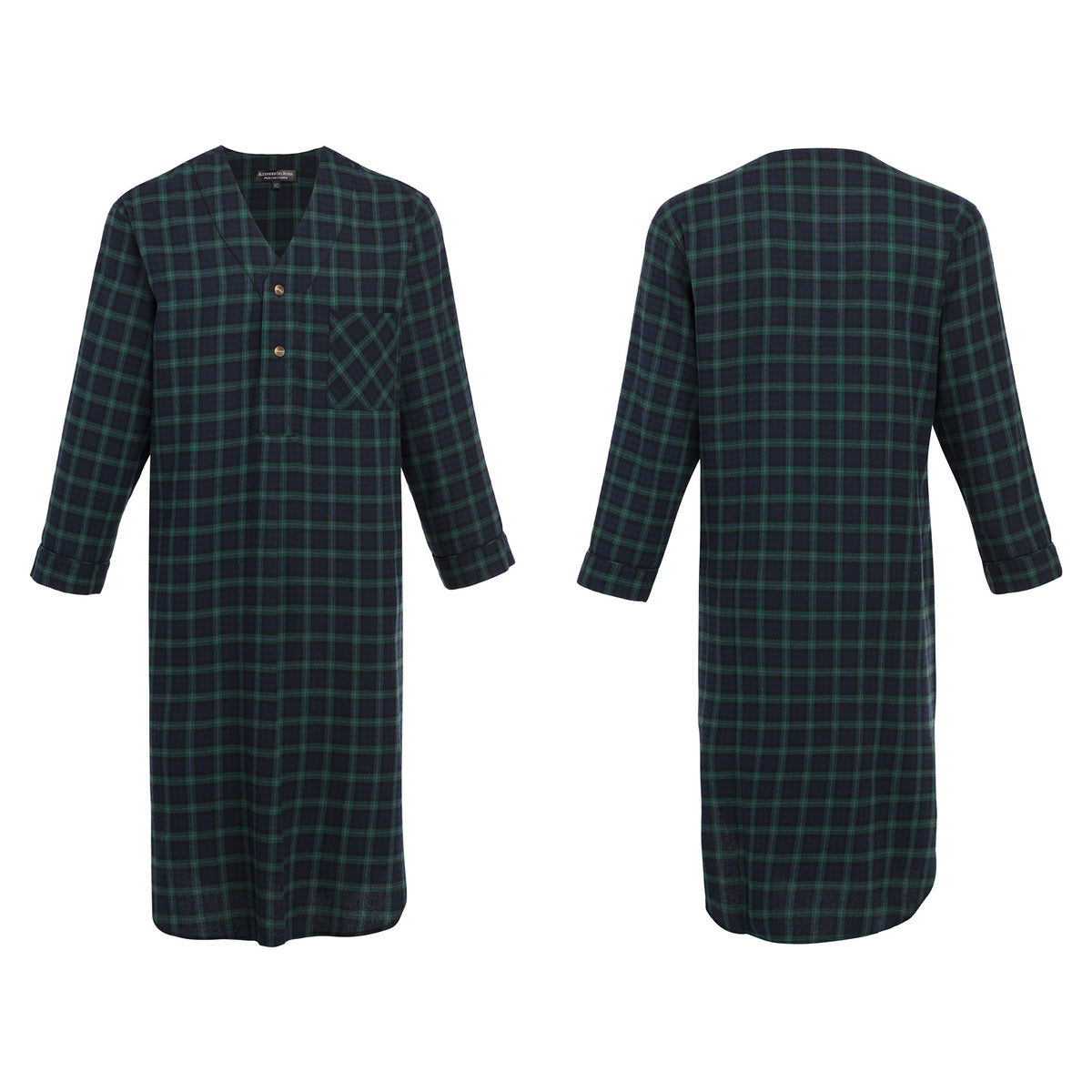 Men's Black Plush Sleep Shirt, Fleece Nightshirt Pajamas Shirt