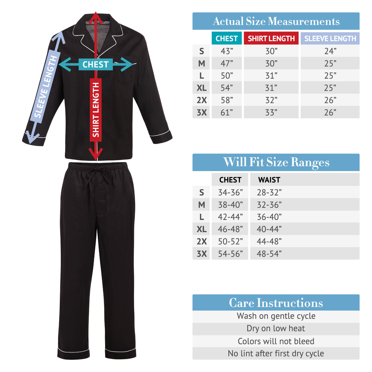 Men's Midnight Blue Plush Fleece Pajamas Set, Button Down PJs for Winter