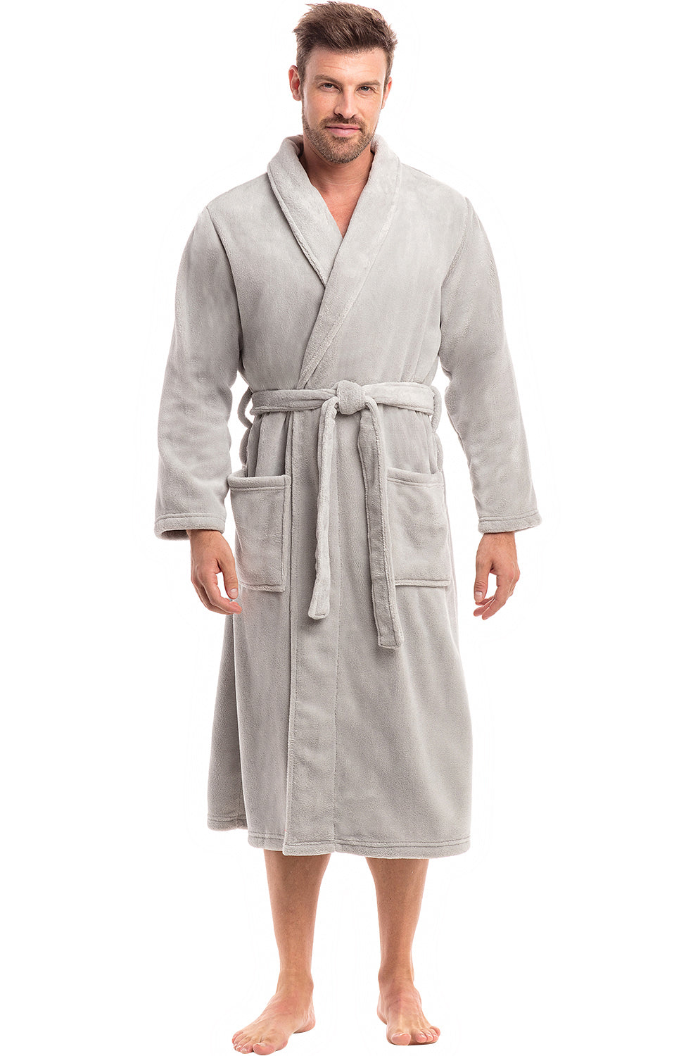 ADR Plush Fleece Men's Robe, Soft Cozy Warm Men's Bathrobe, Bath