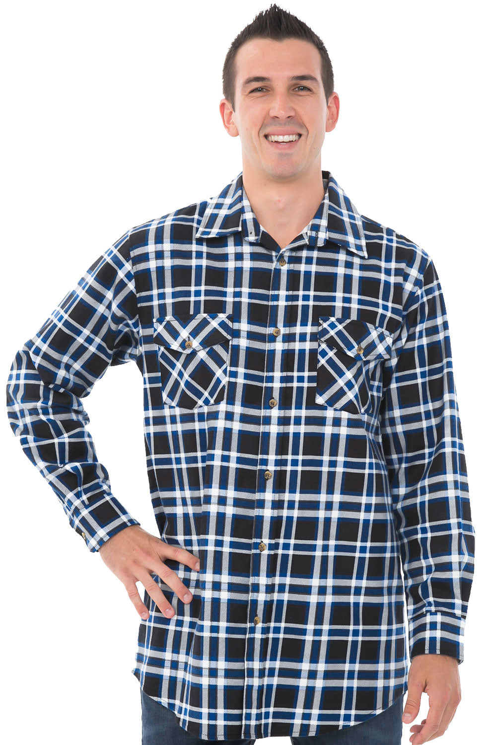 Mens Flannel Shirt, Long Sleeve Cotton Top in Christmas and Plaid