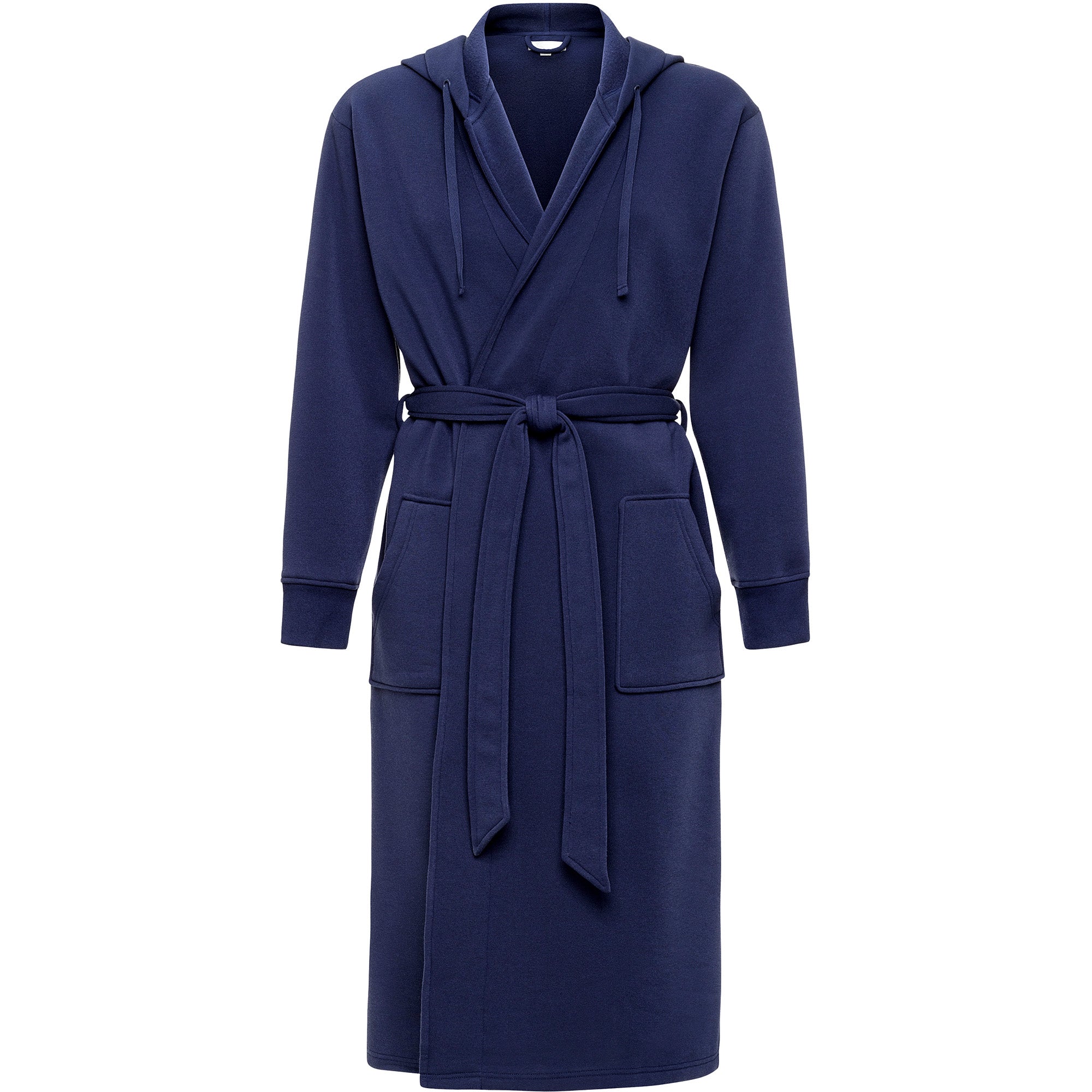 Men's Classic Hooded Sweatshirt Robe, Winter Bathrobe, Midnight Blue / M