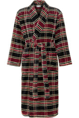 Men's Refined Tartan Plaid Classic Winter Robe, Plush Fleece Bathrobe