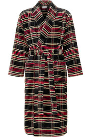 Men's Refined Tartan Plaid Classic Winter Robe, Plush Fleece Bathrobe