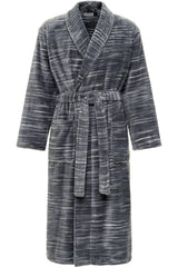 Men's Dark Heathered Gray Classic Winter Robe, Plush Fleece Bathrobe