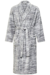 Men's Light Heathered Gray Classic Winter Robe, Plush Fleece Bathrobe