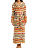 Aztec Inpsired Sunrise Plush Fleece Robe for Women, Long Hooded Bathrobe with Hood, Plus Size