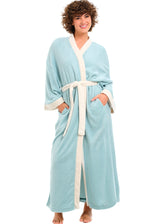 Womens Muted Sage with Sandstone Kimono Robe, Robe for Women