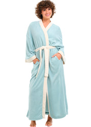 Womens Muted Sage with Sandstone Kimono Robe, Robe for Women