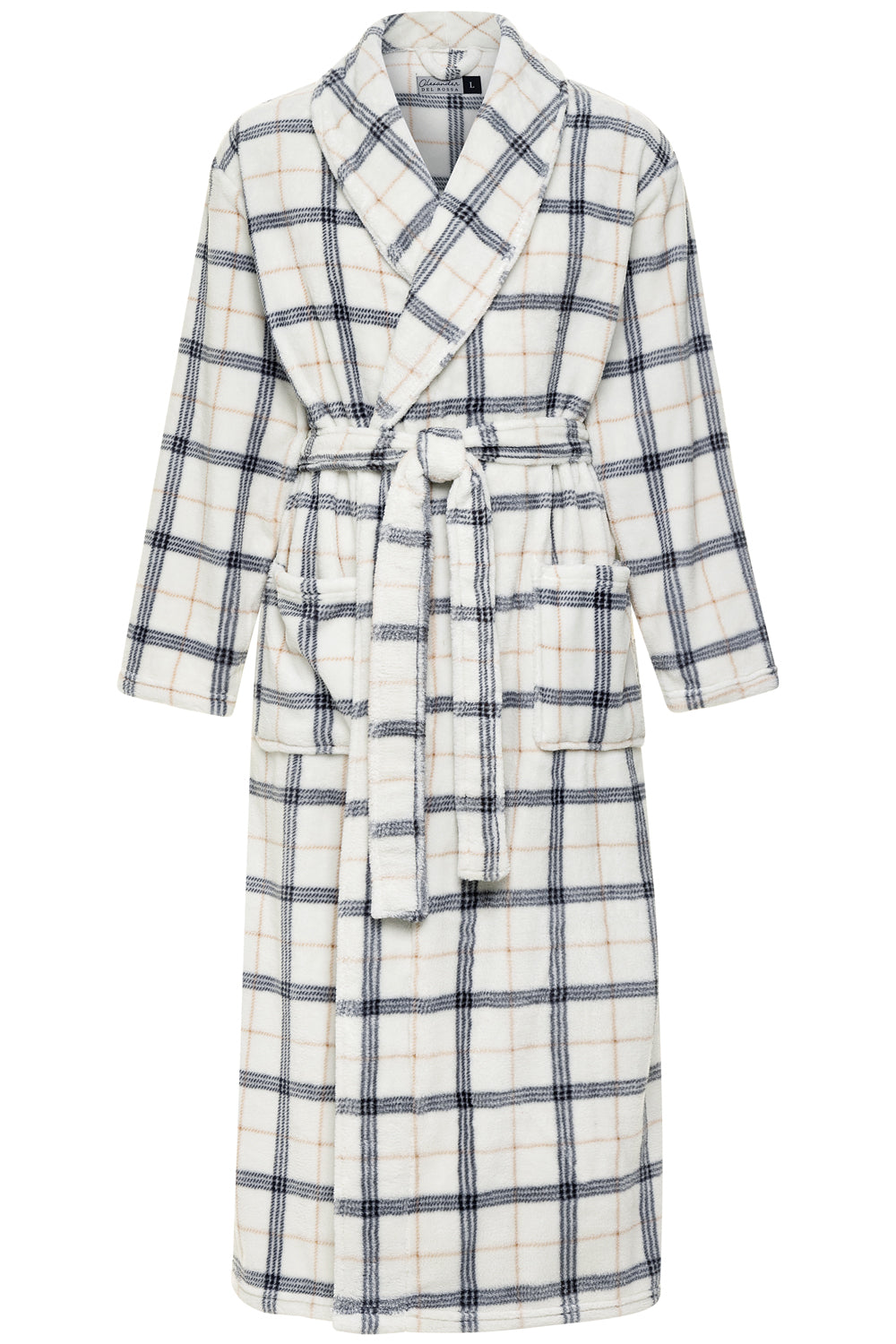 Men's Classic Neutral Plaid Ultra Plush Fleece Robe, Big and Tall Winter Bathrobe