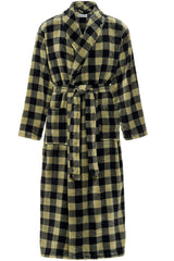 Men's Military Buffalo Check Ultra Plush Fleece Robe, Big and Tall Winter Bathrobe