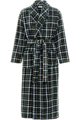 Men's Hunter Green Plaid Ultra Plush Fleece Robe, Big and Tall Winter Bathrobe