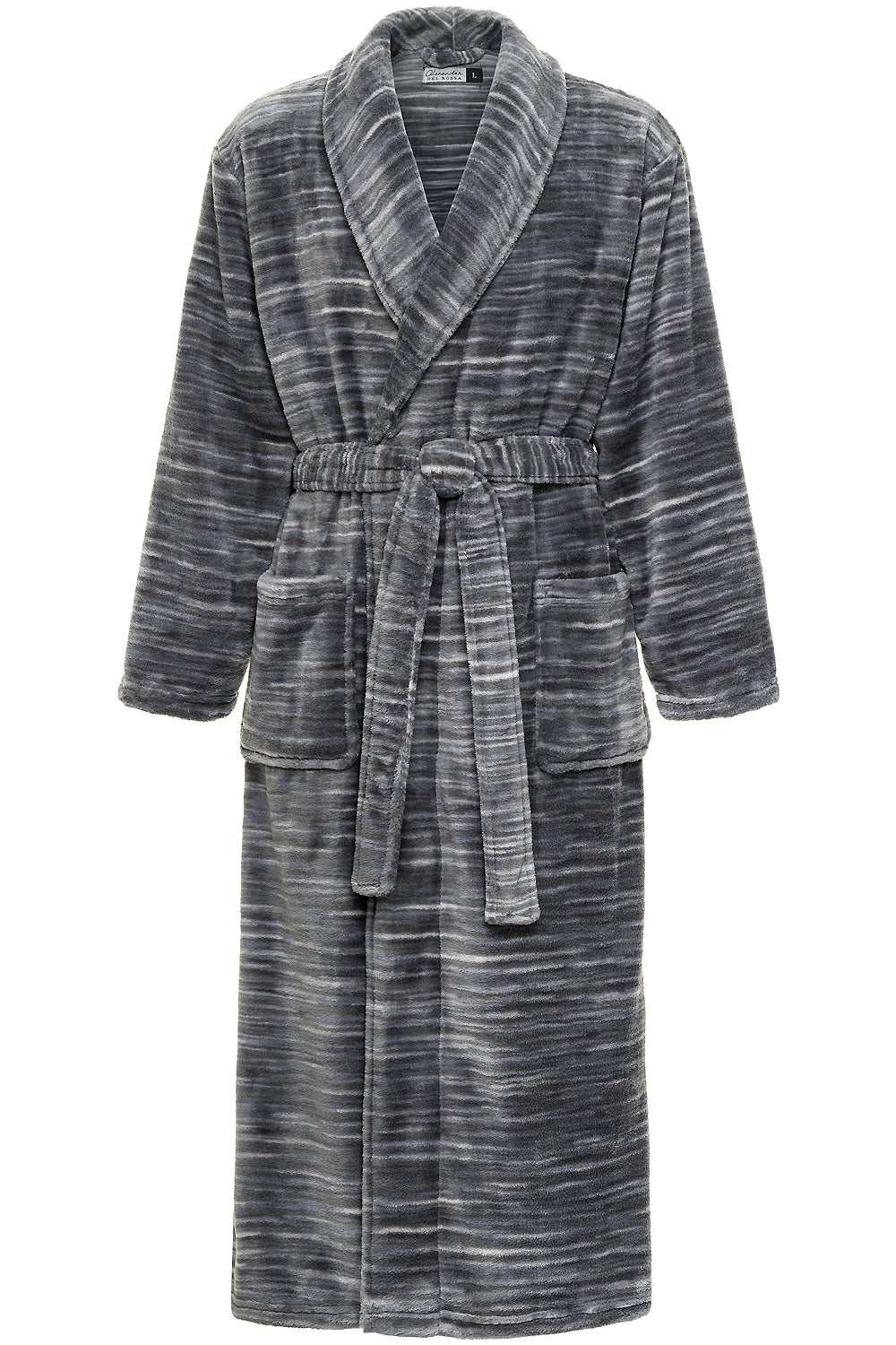 Men's Dark Heathered Gray Ultra Plush Fleece Robe, Big and Tall Winter Bathrobe