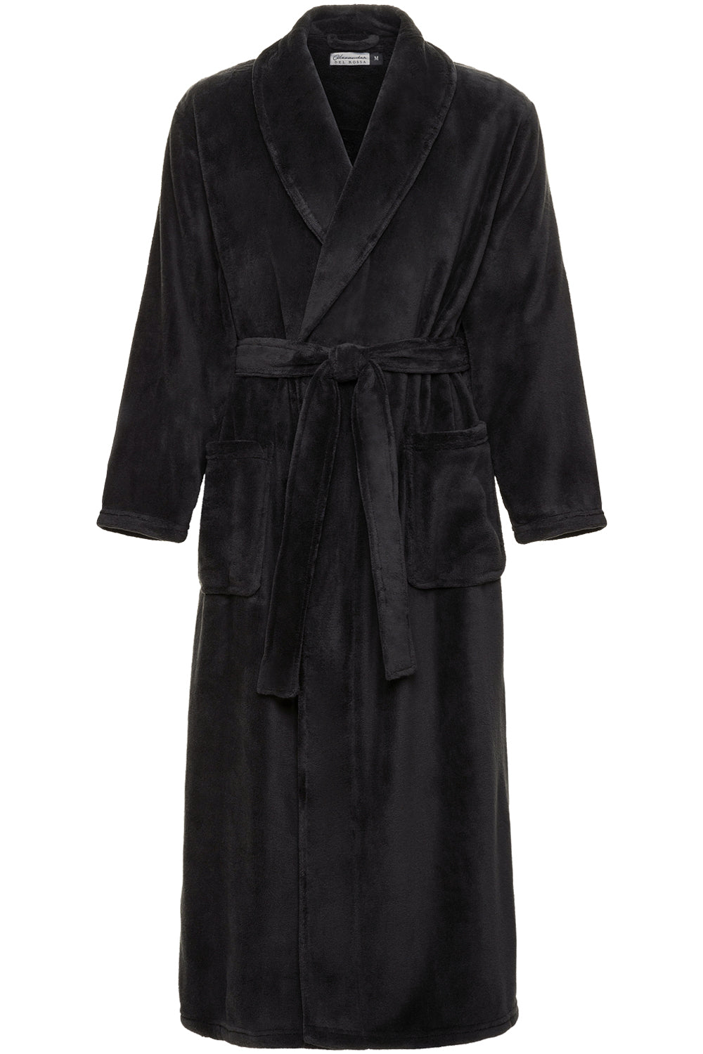 Men's Black Ultra Plush Fleece Robe, Big and Tall Winter Bathrobe