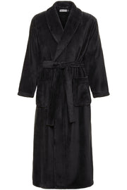 Men's Black Ultra Plush Fleece Robe, Big and Tall Winter Bathrobe