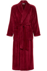 Men's Burgundy Ultra Plush Fleece Robe, Big and Tall Winter Bathrobe