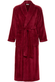 Men's Burgundy Ultra Plush Fleece Robe, Big and Tall Winter Bathrobe