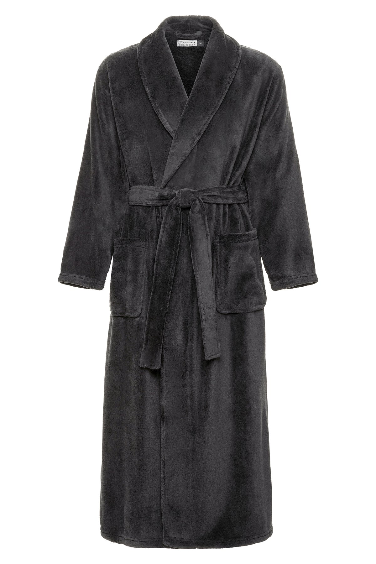 Men's Graphite Gray Ultra Plush Fleece Robe, Big and Tall Winter Bathrobe