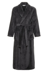 Men's Graphite Gray Ultra Plush Fleece Robe, Big and Tall Winter Bathrobe