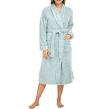 Women's Light Mint Plush Fleece Robe, Shaggy Feather Bathrobe