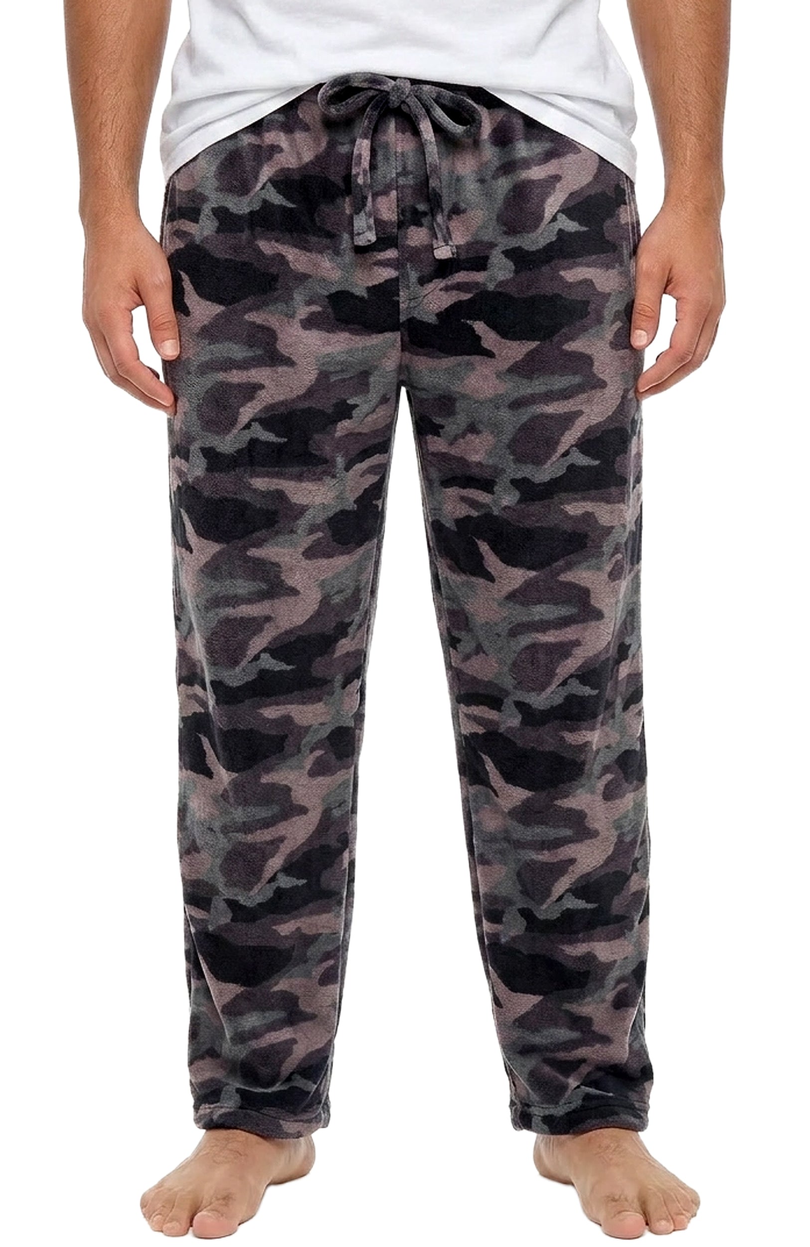 ADR Men's Soft Plush Fleece Pajama Pants, Warm Long Lounge Bottoms