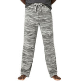 Men's Light Heathered Gray Soft Plush Fleece Pajama Pants, Warm Long Lounge Bottoms